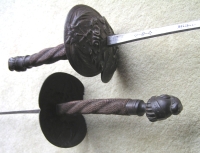 Pair late 19th century decorative English foils with Solingen blades
